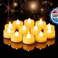 Amagic 100 Pack Flameless Tea Lights Candles Battery Operated - Warm Ivory
