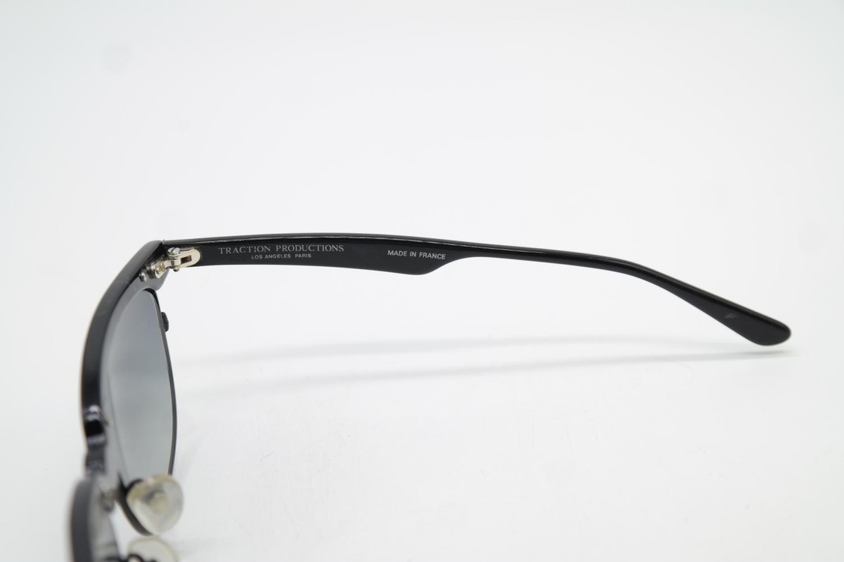 Lunettes De Soleil Vintage Traction Productions Veneto - Noires, Forme Ovale - État NOS (neuf Ancien Stock)