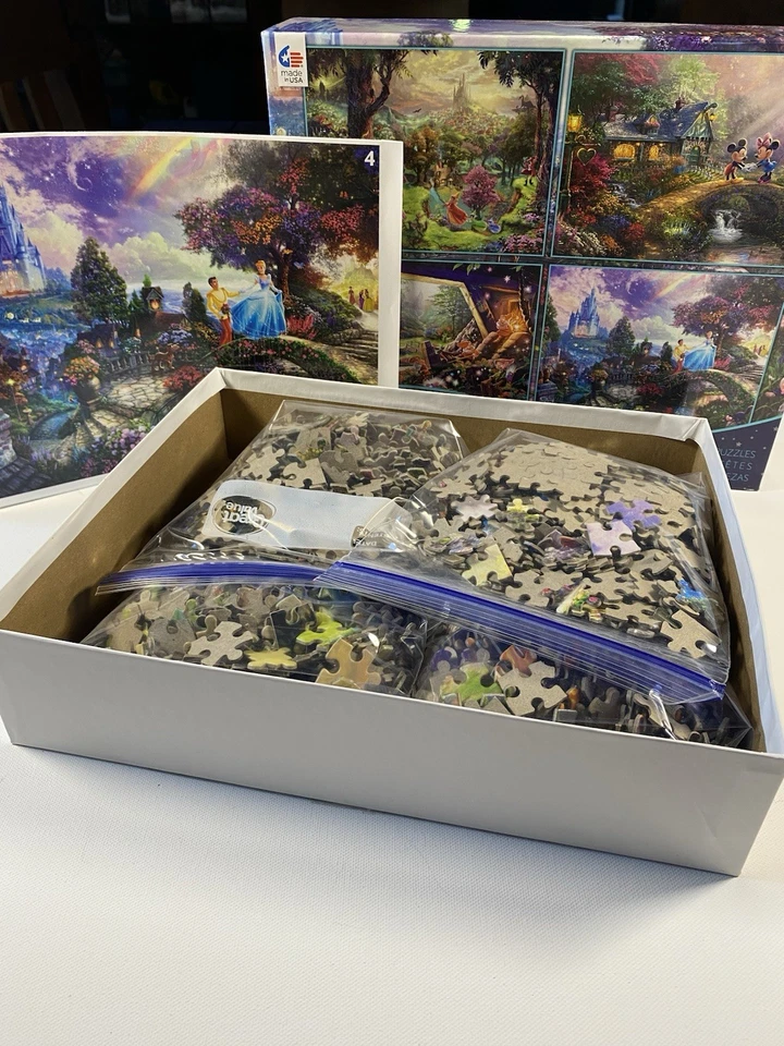Rompecabezas Disney Thomas Kinkade 4-500 piezas, Mickey, Cenicienta, Blancanieves Foto 2 de 2