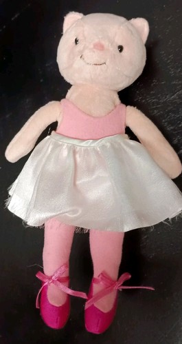 Plush Ballerina Kitten Cat 10" Pink & White - Picture 4 of 6