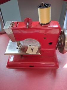 Vintage Red Childs Sewing Machine #9