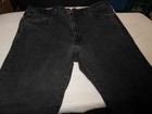 Mens LEVIS LOT 502 REGULAR TAPER FIT STRETCH BLACK denim jeans 35 x 31 (Actual)
