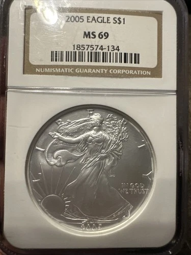 2005 Silver American Eagle MS-69 NGC