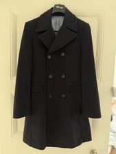 William Hunt Cashmere Blend Mens Coat - Black 38 Medium