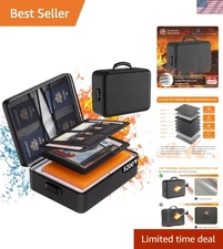 5200°F Heat-Proof File Organizer with Multiple Compartments & Lock