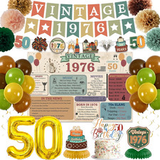 Vintage 50Th Birthday Party Decorations - Vintage 1976 Birthday Decoration with