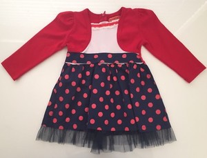 EUC Girl Unique Funkyberry White Blue Red Polka Dot Party Fun Patriotic Dress 2T