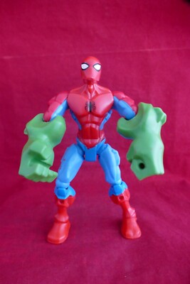 2013 Marvel Super Hero Mashers SpiderMan Hulk 6'' - 15 cm hoch - Filzspuren