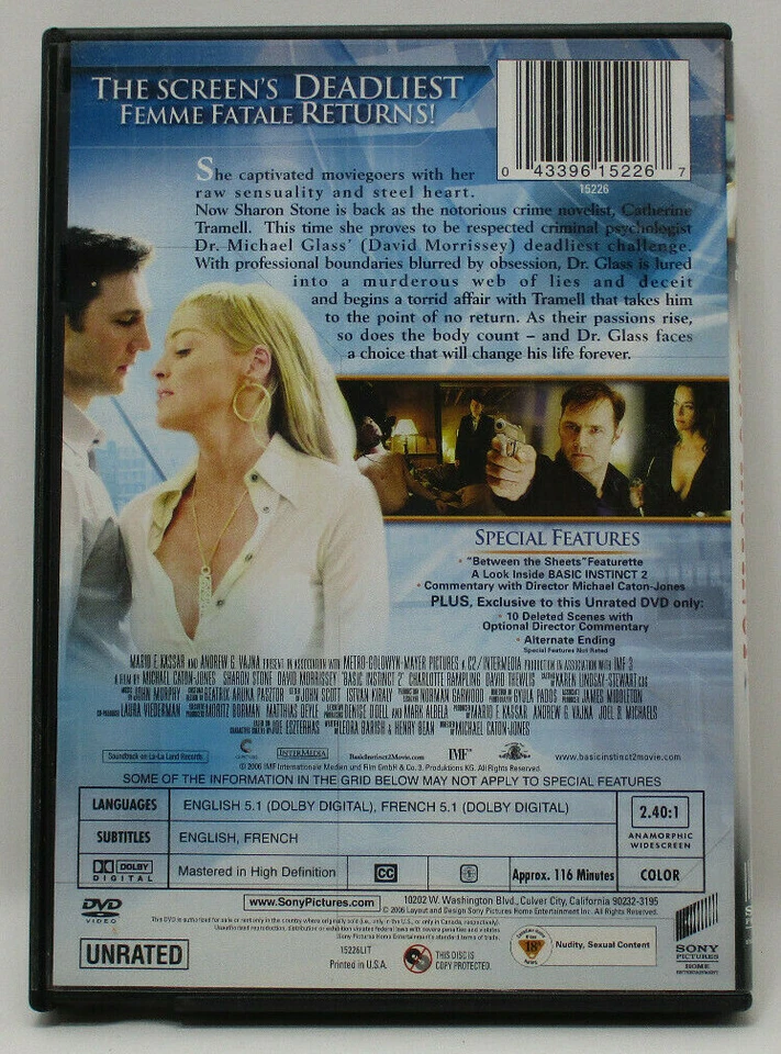 Basic Instinct 2 - DVD Unrated Extended Cut (L2) - Image 3 of 3