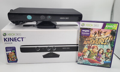 Vintage Microsoft Xbox 360 Kinect Wired Sensor Complete In Box With 3 Games