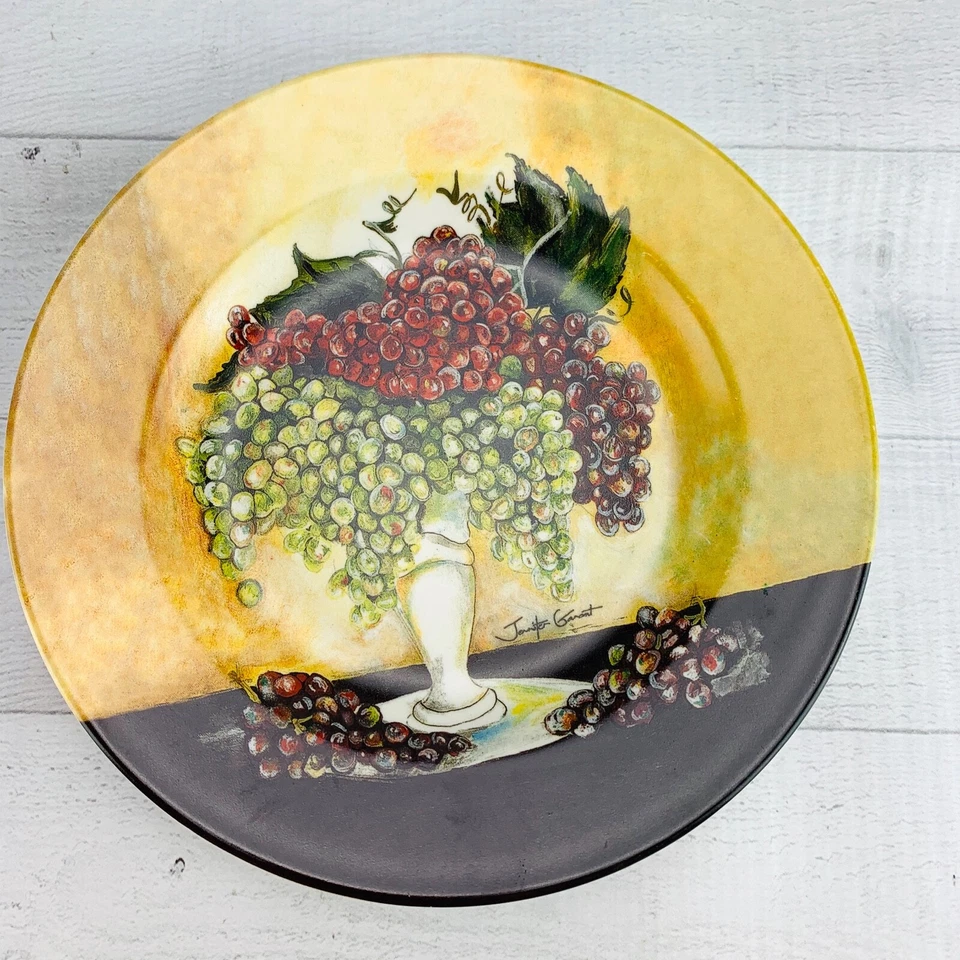 Juego de 4 platos de ensalada de cerámica Cypress Home Jennifer Garant UVAS EN JARRÓN 2 senzas Foto 2 de 4