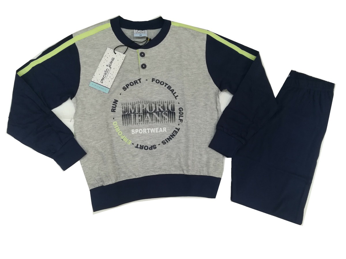 EMPORIO JEANS PIGIAMA BIMBO LUNGO IN COTONE PRIMAVERILE ART EJB402 | eBay