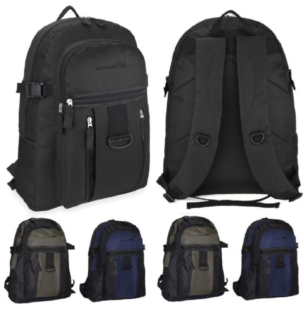 LARGE BACKPACK A4 WORK COLLEGE SCHOOL RUCKSACK TRAVEL SPORTS MENS BOYS LADIES
