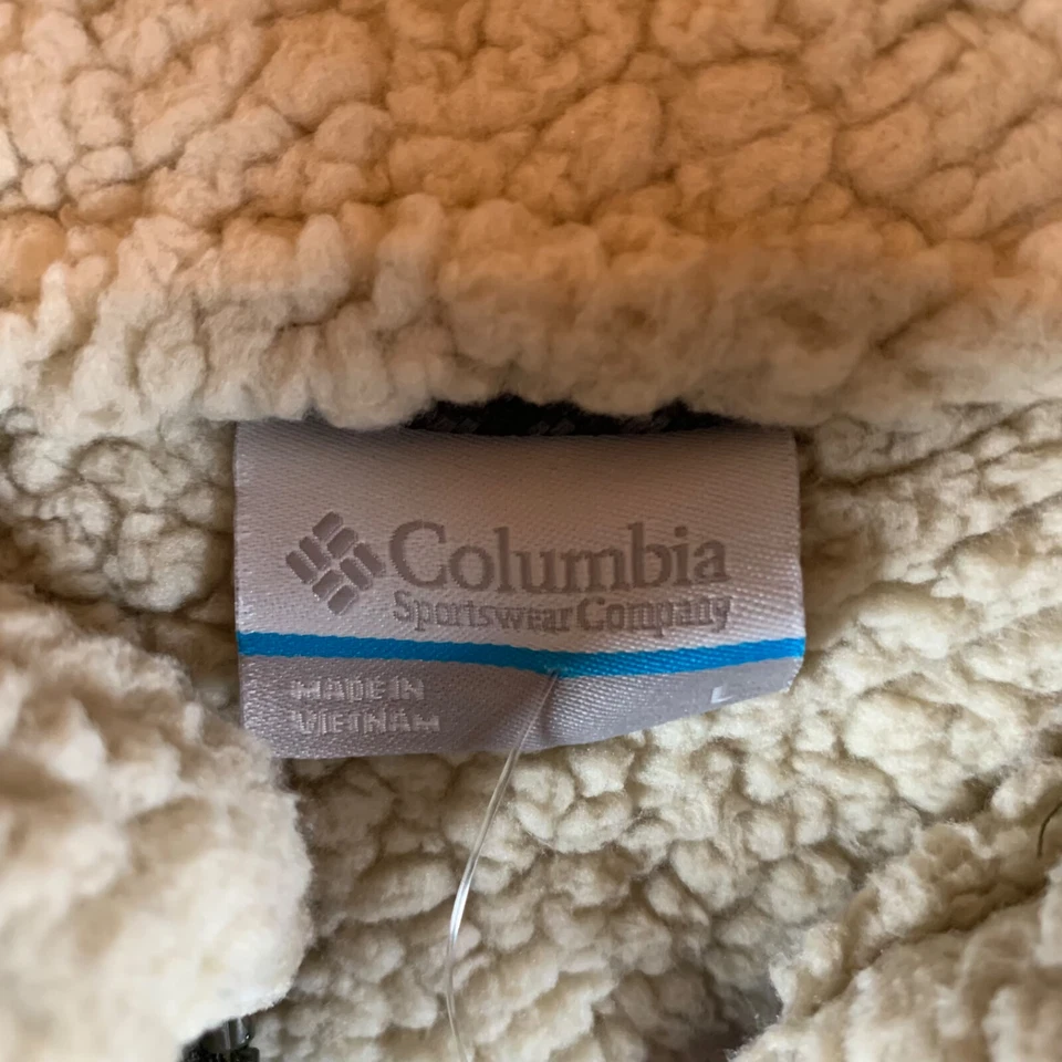 Chaqueta forrada de vellón con frente a presión verde acolchada de madera de abedul Columbia para mujer talla L Foto 2 de 4