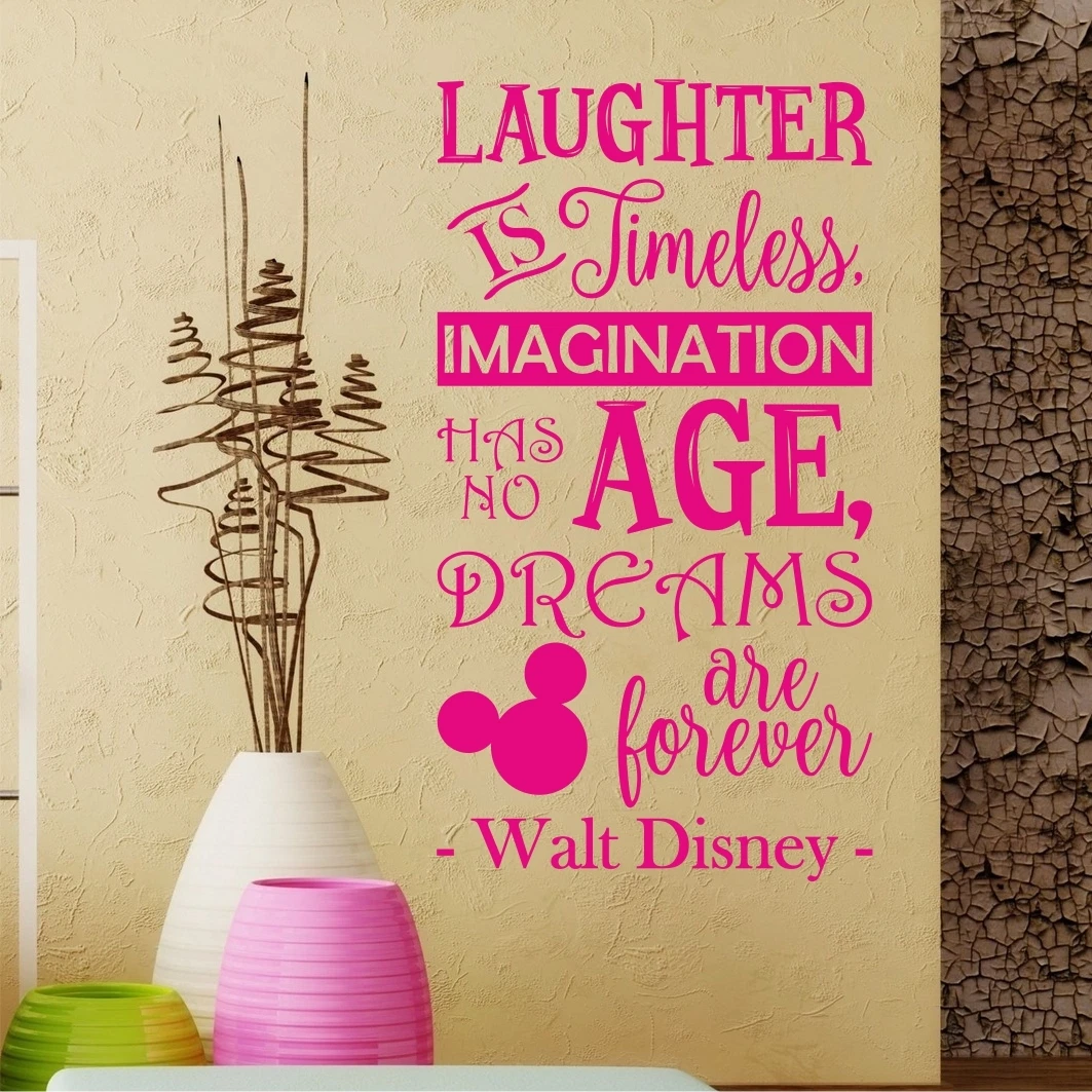 Laughter Is Timeless Walt Disney Cita Pegatina de Pared Calcomanía Cita Vinilo Palabras