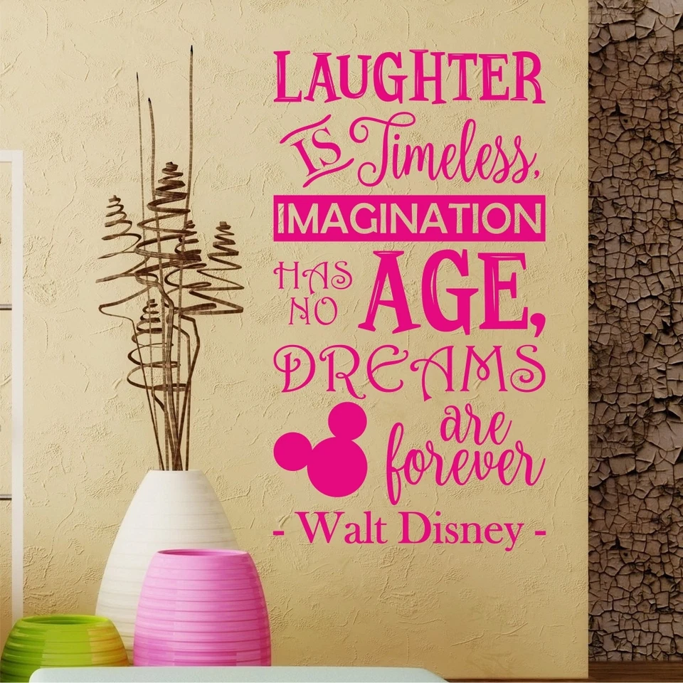 Laughter Is Timeless Walt Disney Quote Wall Sticker Decal Quote Vinyl Words - Image 4 of 4