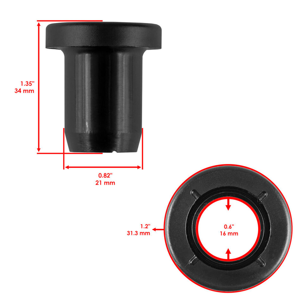 Caltric Front A-Arm Short Bushings Kit For Polaris Ranger 700 6x6 EFI (2006-2009) – 8 Pack