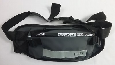 Men s STAYE PROFESSIONAL Black/Grey Crossbody Sport Bag w/Zipper pockets