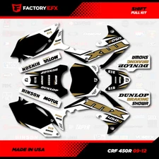 Black & Gold Shift Racing Graphics kit fits Honda Crf450 09-12 Crf 450 Decal