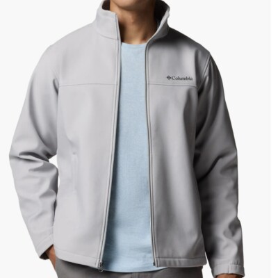 Columbia Bowen Lake II Jacket Mens Sz L Gray Full Zip Soft Shell