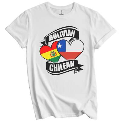Bolivian Chilean Hearts Bolivia Chile Flags T-Shirt