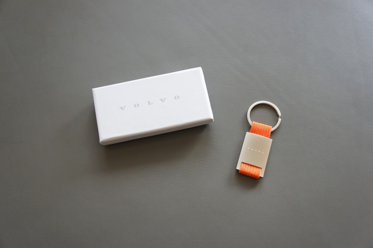 Genuine OEM Volvo Basic Orange Canvas & Silver Stainless Steel