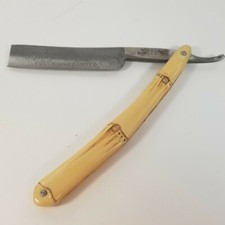 Antique WINDSOR CUTLERY Straight Razor Germany Extra Hollow Ground Bamboo Handle