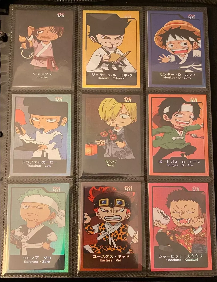 One Piece Anime Collectable Trading Card Cute Face 9 Cards QR Insert Set