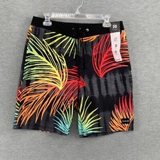 Hurley Board Shorts Mens 30 Multicolor Tropical 8" Inseam Unlined Hidden Pocket