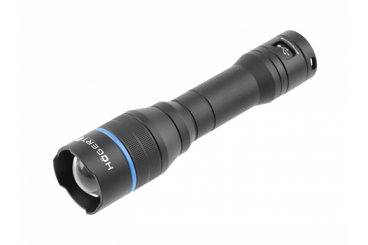 Flashlight / Torch 1000 lm with rechargeable 2000mAh lithium-ion battery HT1E414