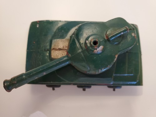 Vintage metal Barclay Spring Fire Cannon & unmarked Rotating Turret 6-Wheel Tank - Picture 15 of 22