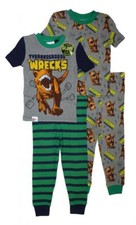 Lego Jurassic World Boys Green  Gray 4pc Pajama Set Size 4 6 8 10