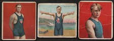 3 Mecca Cigarettes Tobacco Cards 1910 Swimmers Budd Goodwin Walter Lee H J Handy