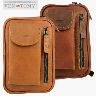VEN-TOMY   HANDGELENKTASCHE AUS LEDER GELENKTASCHE REISETASCHE VINTAGE UNISEX
