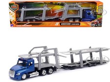 FREIGHTLINER CASCADIA AUTO TRANSPORTER BLUE 1/43 DIECAST MODEL BY NEW RAY 16033