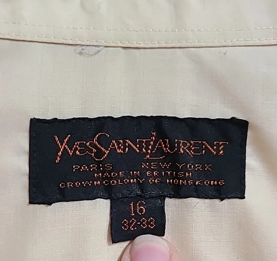 Camicia abito vintage anni '90 Yves Saint Laurent L S taglia 16 32 33 evc euc ysl punto