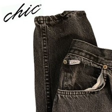 Vintage 80s Chic Black Denim Jeans in Euc - Sz 10 tall - made in USA