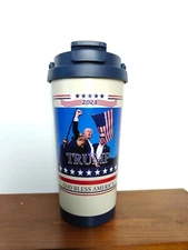 Stainless steel double drinking cup with cover and straw