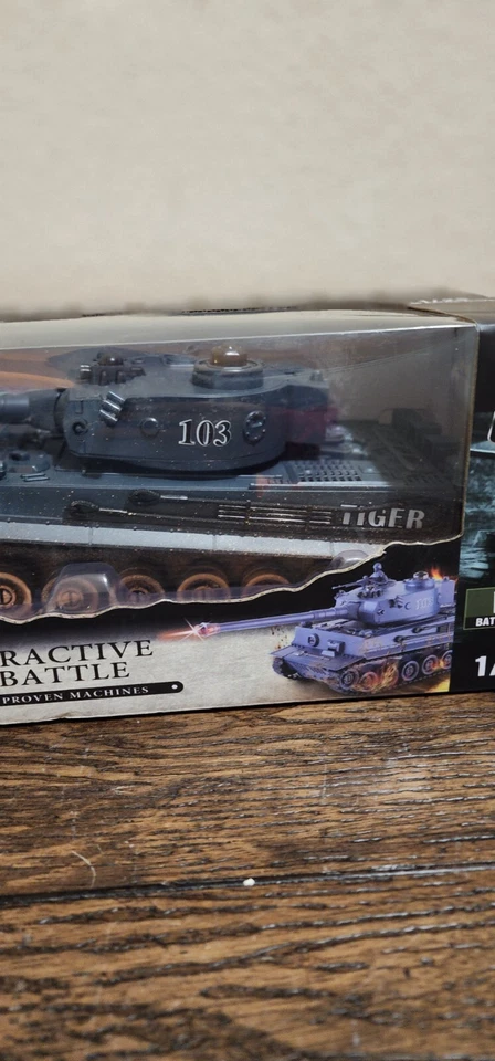 Lot Of 2 RC Tiger Tank 1:28 Diecast RC Tiger Tank Interactive Battle Zegan Toys - Image 3 of 4