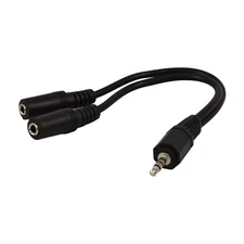 PTC 3.5mm Stereo M To 2F Audio Splitter Cable, 6 inch