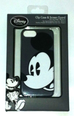 NIB Disney Store iPhone 5 Mickey Mouse Portrait Clip Case and Screen Guard
