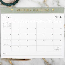 Aesthetic 2026-2027 Desk Calendar - Runs From January 2026 Until July Sage
