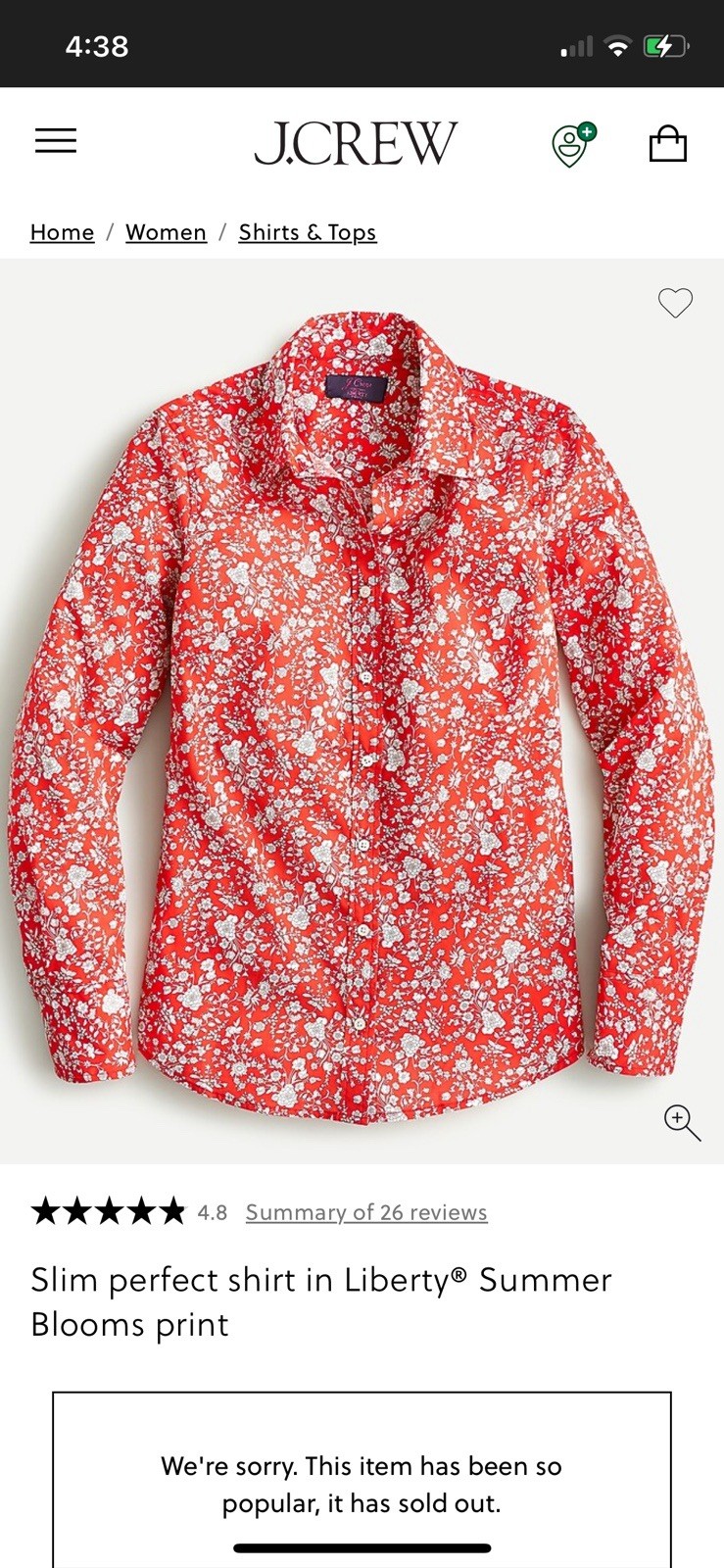 J.Crew Slim Perfect Shirt in Liberty Summer Blooms Floral Top 6