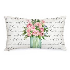 Spring Lumbar Pillow Cover 12X20 Flower Vase Decorations Farmhouse Squiggles