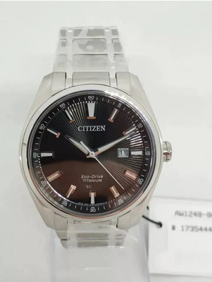New Mens Citizen 42mm Eco-Drive Super Titanium Black Dial Date Watch $500 W38