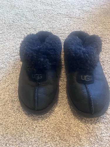 Pantofole UGG nere firmate coquette pelle scamosciata montone donna taglia 7