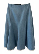 Gabriela Hearst Made in Italy Denim Flared A-Line Skirt Women’s Size 8