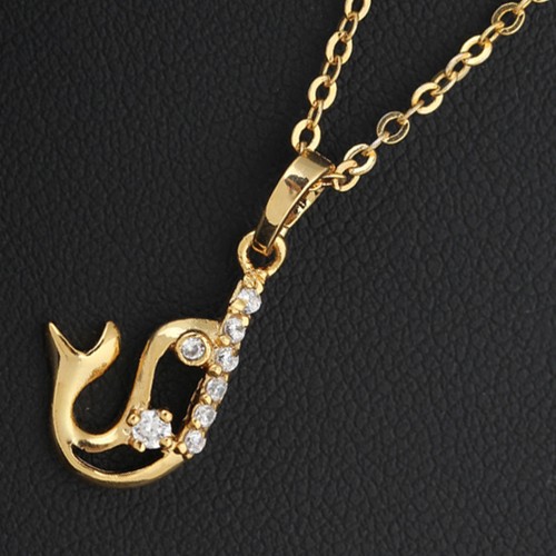 Frauen Halskette Stilvolle Micro-inlay aushöhlen Dolphin Form Temperament - Picture 6 of 11