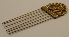 Vintage Gold Tone Ornamental Hair Comb 2.75" Tall 1950's