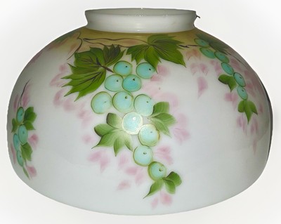 Hanging Kerosene Oil Lamp 14'' Shade with Grape Vine Motif 13 3/4'' Rim